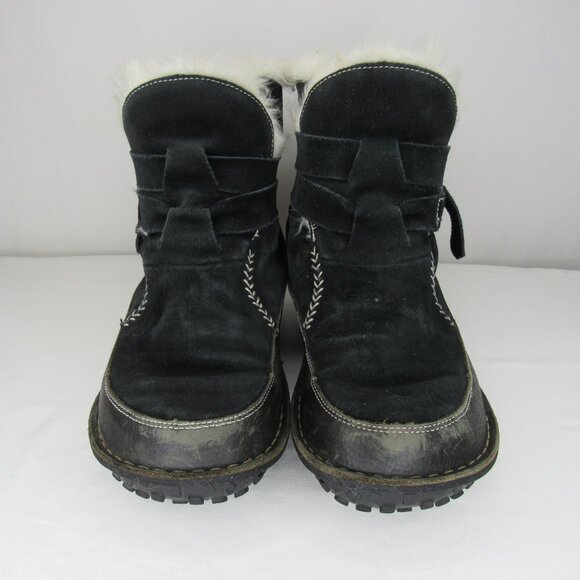 Sorel Black Leather Suede Fur Lined TOOTEGA Winter Boots Women's 8.5 - Picture 2 of 8